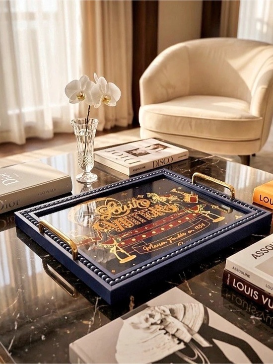 Louis Vuitton Other - Decorative Serving Tray in Black & Gold Like New